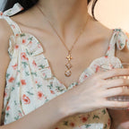 Aura STAR AND SUN DIAMOND PINK GOLD NECKLACE