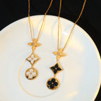 Aura STAR AND SUN ONYX ROSÉGOLD HALSKETTE