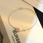 Aura SUN MOTIF PINK MOP SILVER BRACELET