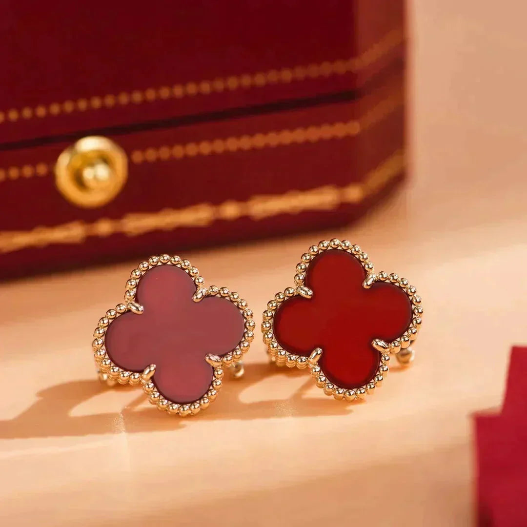 Aura CLOVER MEDIUM 1 MOTIFS CARNELIAN  EARRINGS