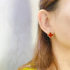 Aura CLOVER MEDIUM 1 MOTIFS CARNELIAN  EARRINGS