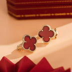 Aura CLOVER MEDIUM 1 MOTIFS CARNELIAN  EARRINGS