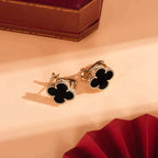 Aura CLOVER MEDIUM 1 MOTIVE ONYX OHRSTECKER