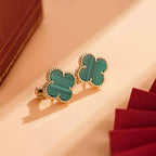 Aura CLOVER MEDIUM 1 MOTIFS MALACHITE  EARRINGS