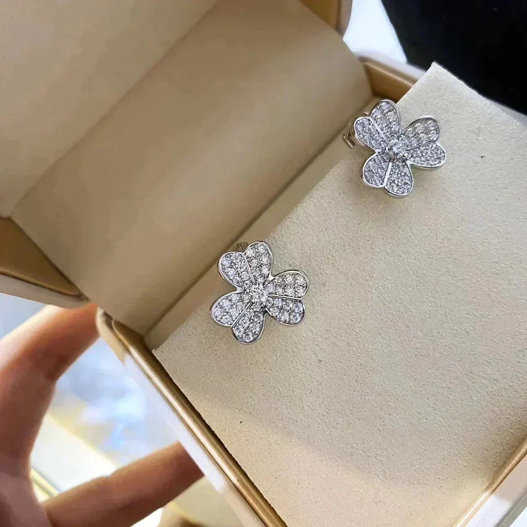Aura CLOVER COMOS DIAMOND EARRINGS SILVER