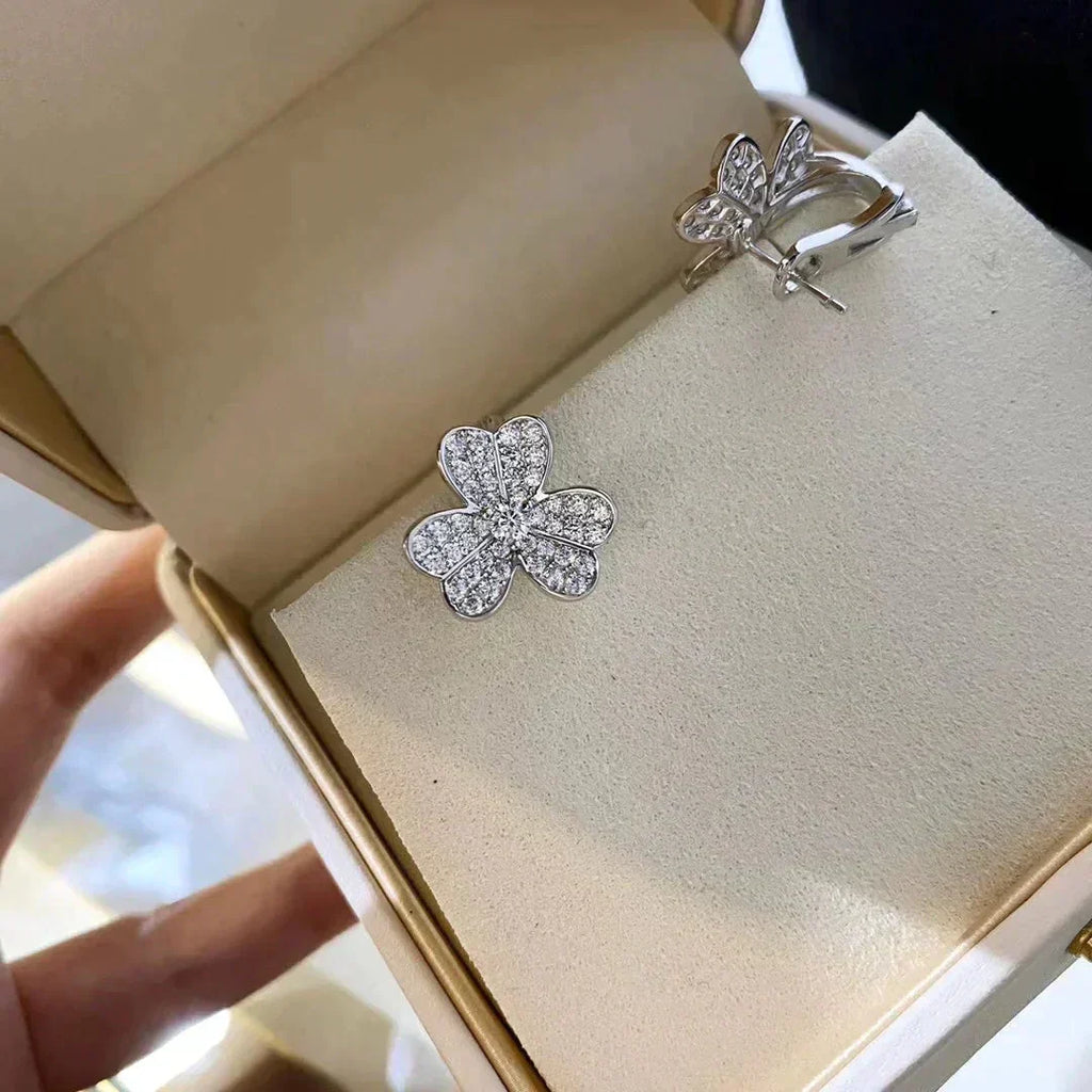 Aura CLOVER COMOS DIAMOND EARRINGS SILVER