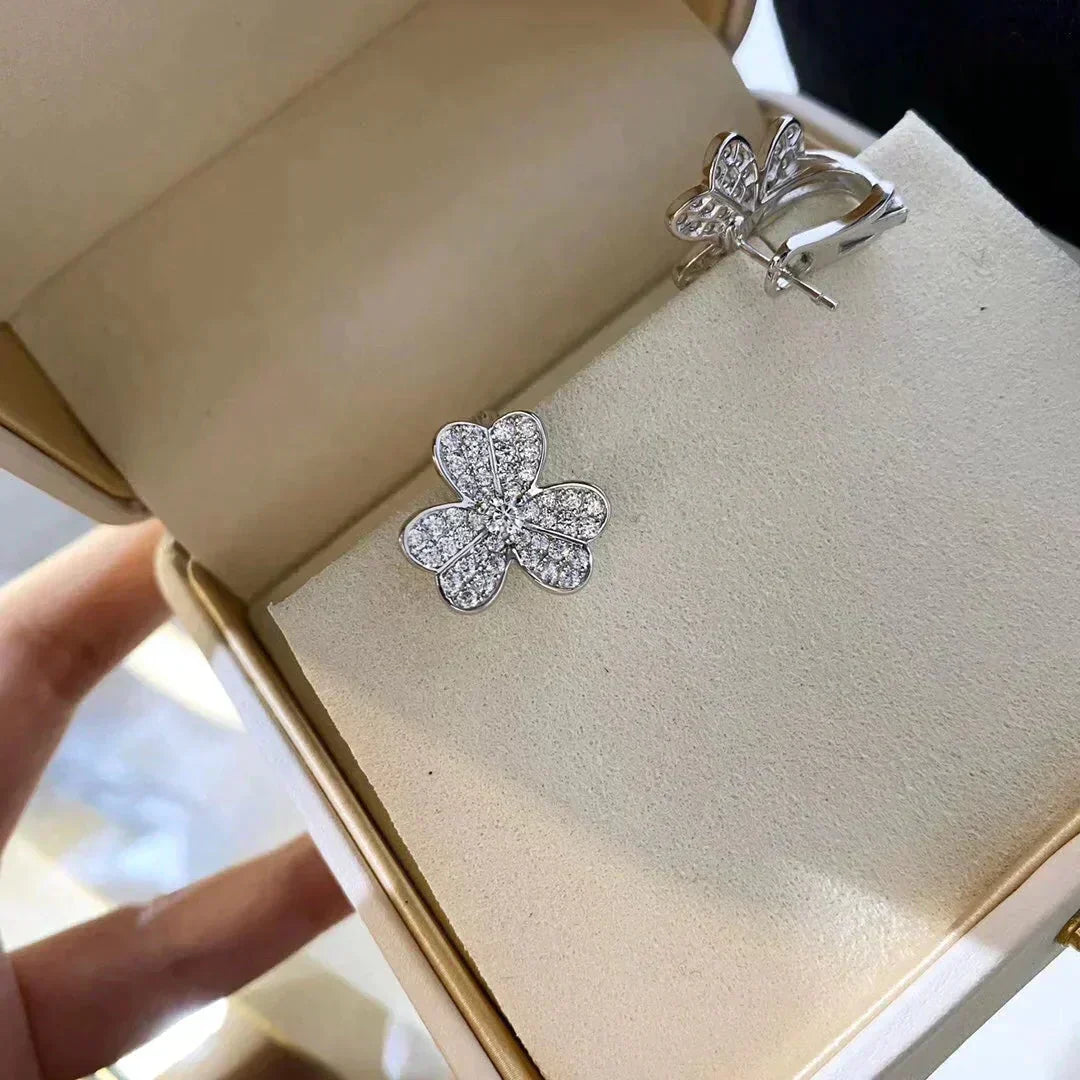 Aura CLOVER COMOS DIAMOND EARRINGS SILVER
