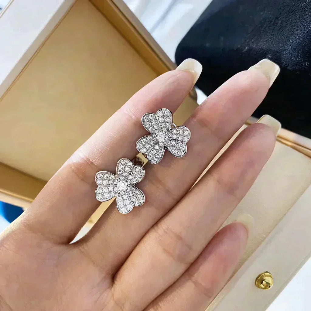 Aura CLOVER COMOS DIAMOND EARRINGS SILVER