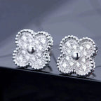 Aura CLOVER 1 MOTIFS DIAMOND STUD EARRINGS SILBER