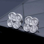 Aura CLOVER 1 MOTIFS DIAMOND STUD EARRINGS SILBER