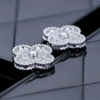 Aura CLOVER 1 MOTIFS DIAMOND STUD EARRINGS SILBER