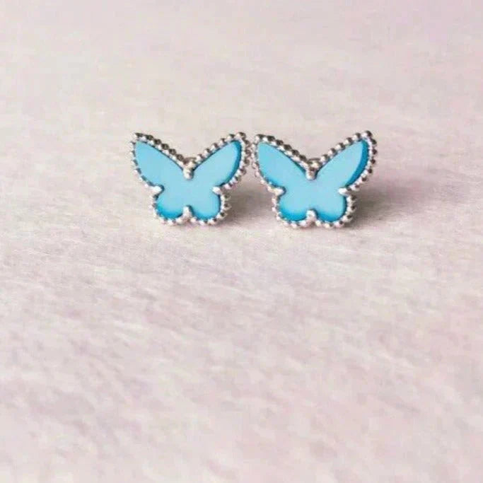 Aura BUTTERFLY TURQUOISE EARRINGS SILVER