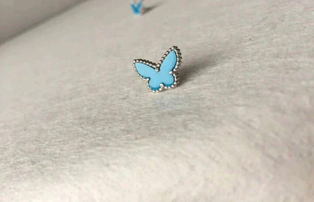 Aura BUTTERFLY TURQUOISE EARRINGS SILVER