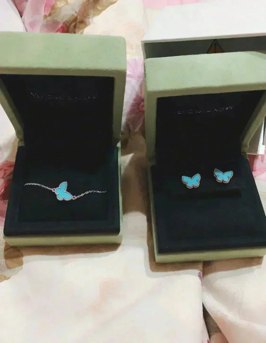 Aura BUTTERFLY TURQUOISE EARRINGS SILVER