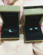 Aura BUTTERFLY TURQUOISE EARRINGS SILVER