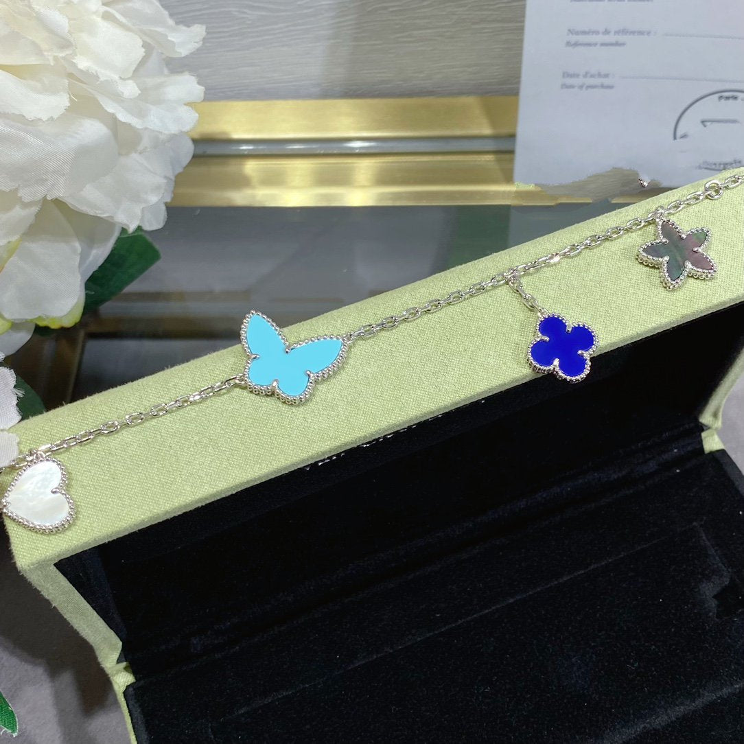 Aura LUCKY SPRING SILVER BRACELET 4 MOTIF