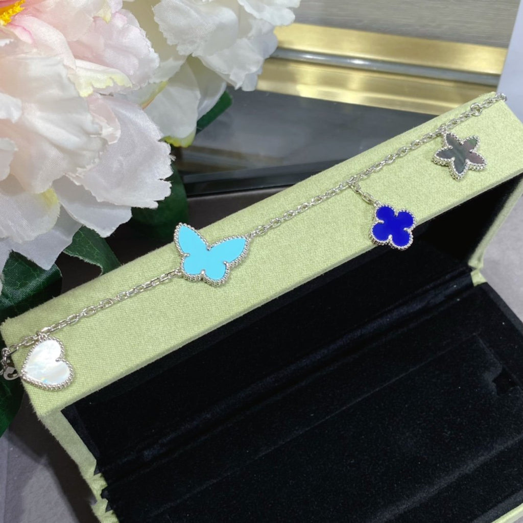 Aura LUCKY SPRING SILVER BRACELET 4 MOTIF