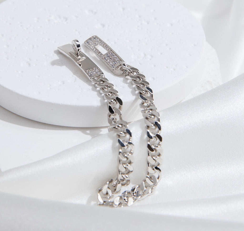 Aura KELLY CHAIN SILVER DIAMOND BRACELET