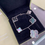 Aura CLOVER 5 MOTIFS SIVLER DARK MOP BRACELET