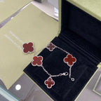 Aura CLOVER 5 MOTIVE SILBER CARNELIAN ARMBAND