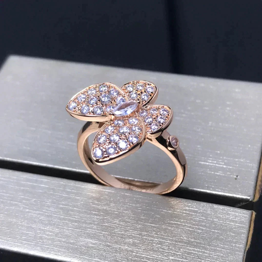 Aura BUTTERFLY PINK GOLD DIAMOND RING