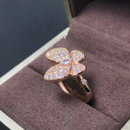 Aura BUTTERFLY PINK GOLD DIAMOND RING