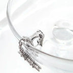 Aura CLOVER 2 MOTIVE DIAMANT ONYX OHRRINGE SILBER