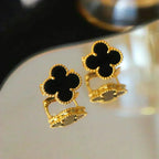 Aura CLOVER MEDIUM 1 MOTIVE ONYX OHRSTECKER