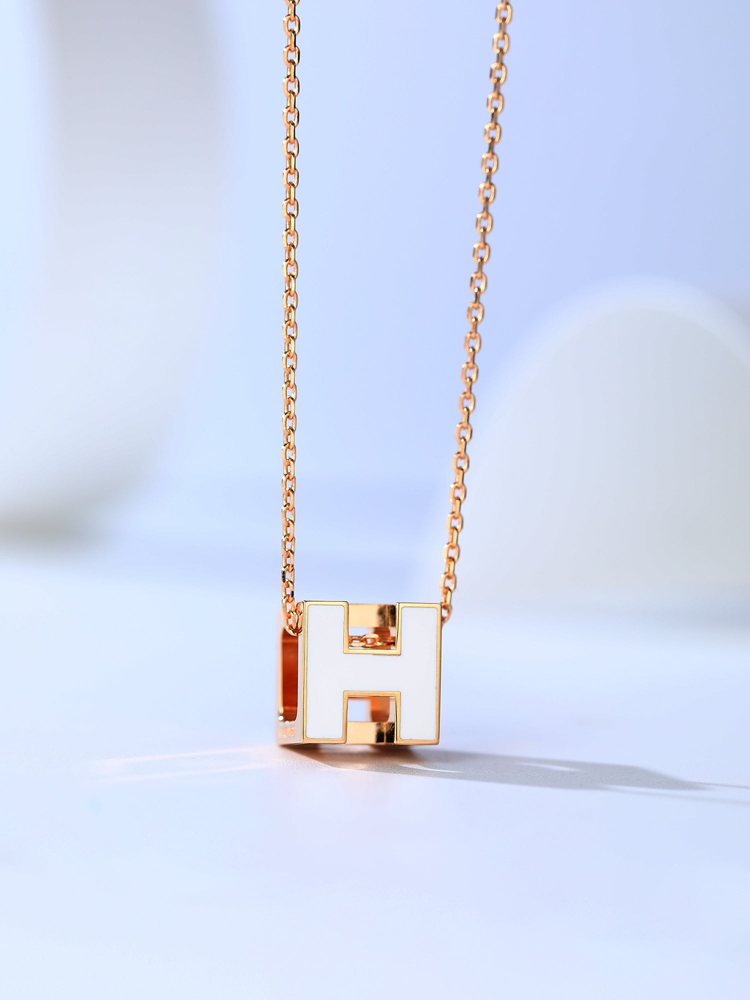 Aura H CAGE PINK GOLD NECKLACE