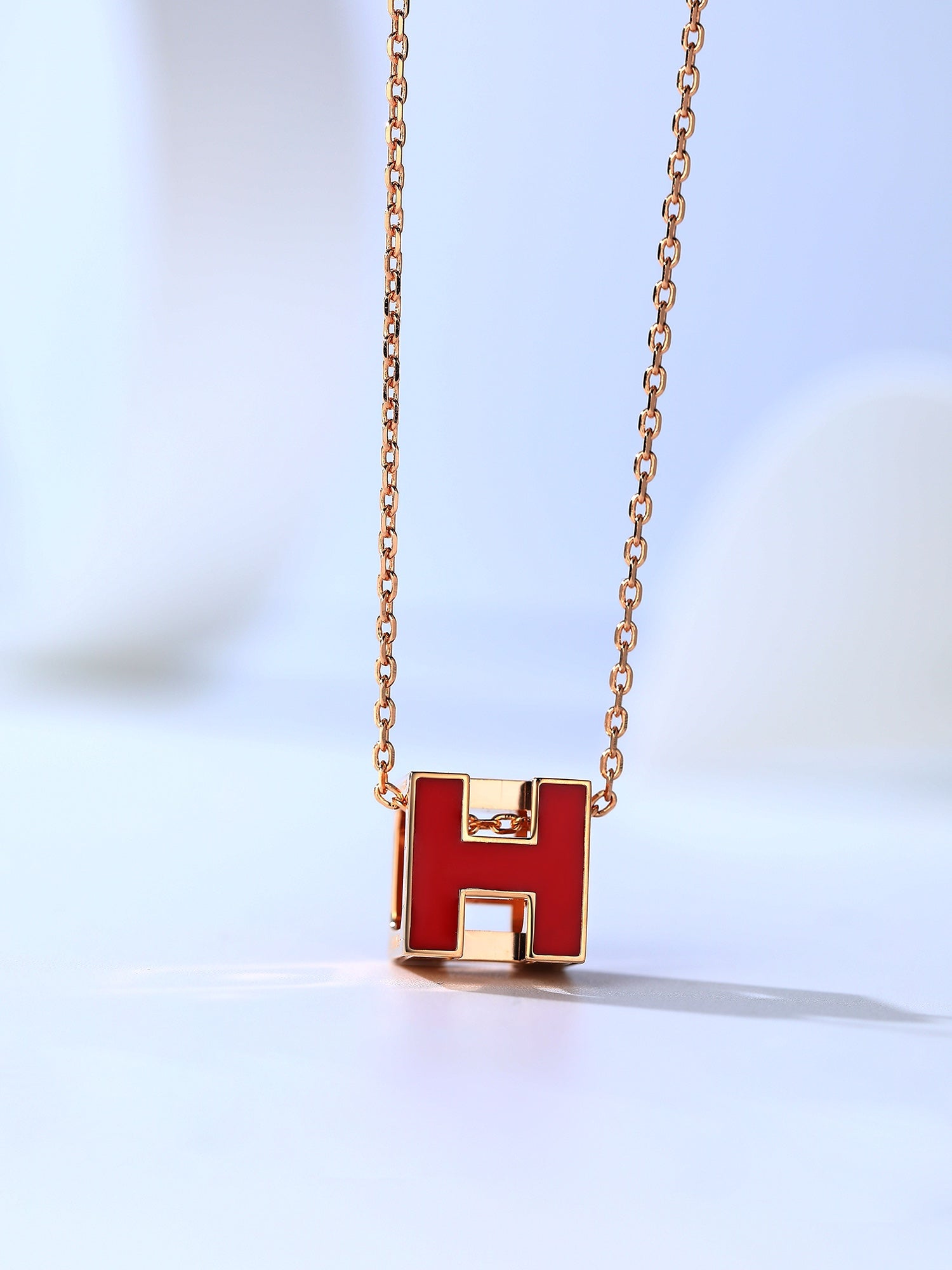 Aura H CAGE PINK GOLD NECKLACE