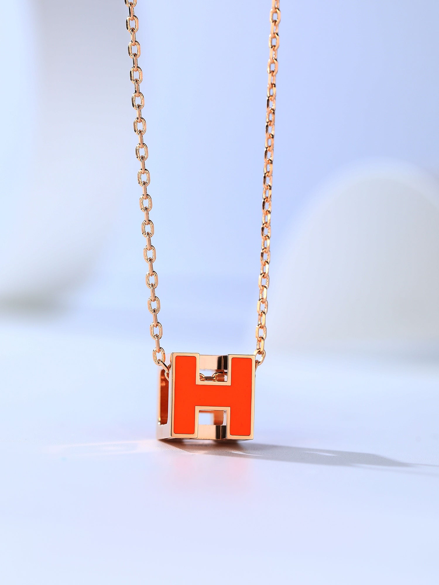 Aura H CAGE PINK GOLD NECKLACE