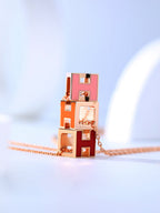 Aura H CAGE PINK GOLD NECKLACE