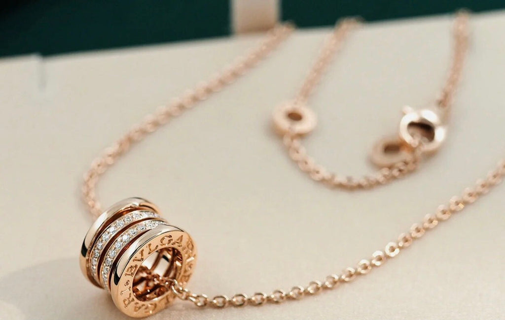 [⭐DORISW]ZERO 1 PINK GOLD DIAMOND NECKLACE