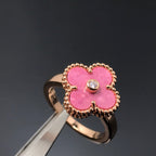 Aura CLOVER RHODONITE ROSE GOLD RING