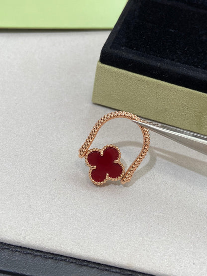 [⭐Aura ]CLOVER RIVERSIBLE ROSE GOLD RING