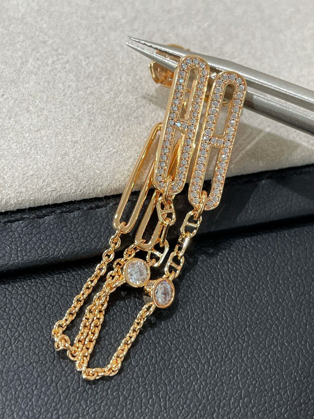 Aura CHAINE CHAOS DIAMOND DROP EARRINGS