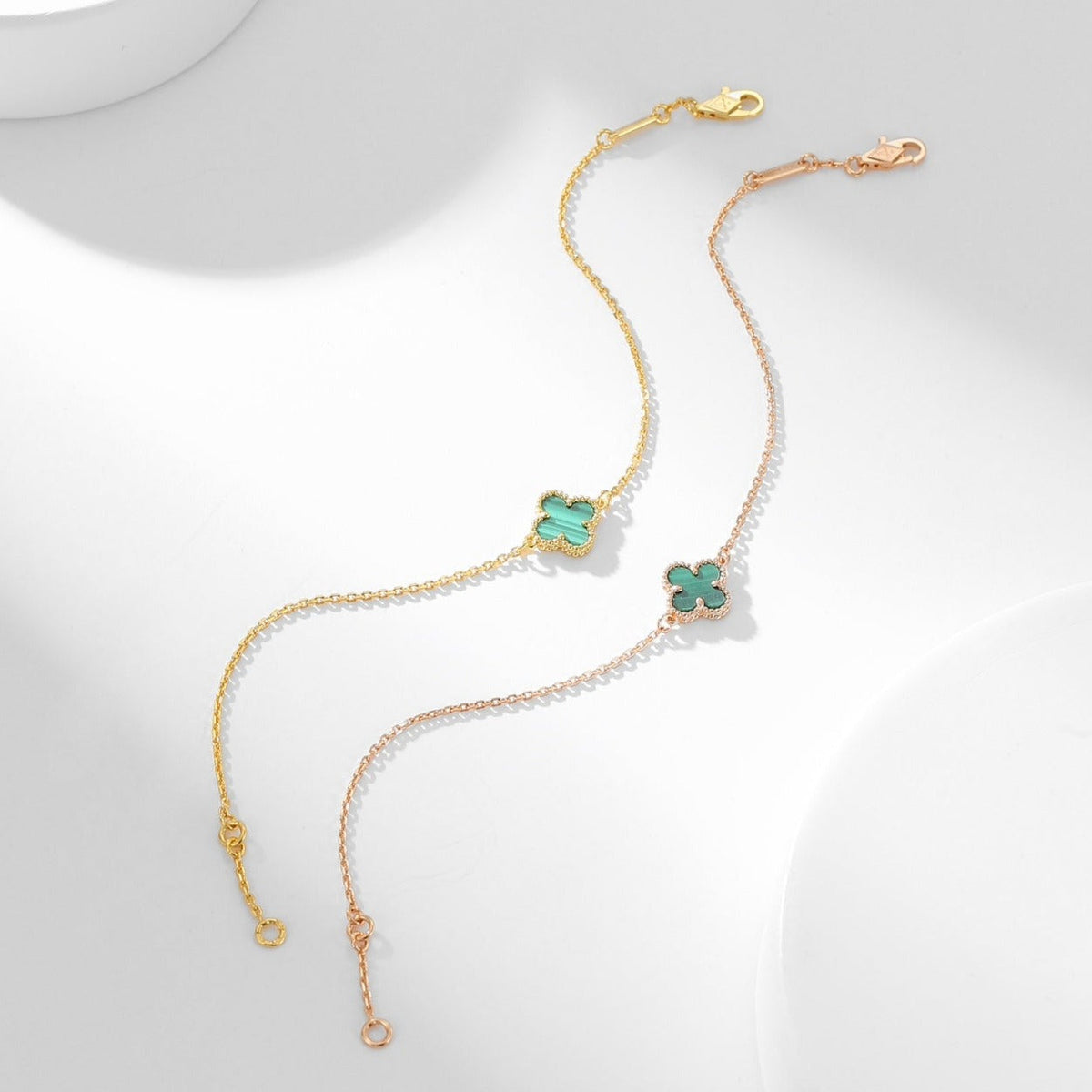 [⭐Aura ]CLOVER BRACELET MALACHITE 1 MOTIF