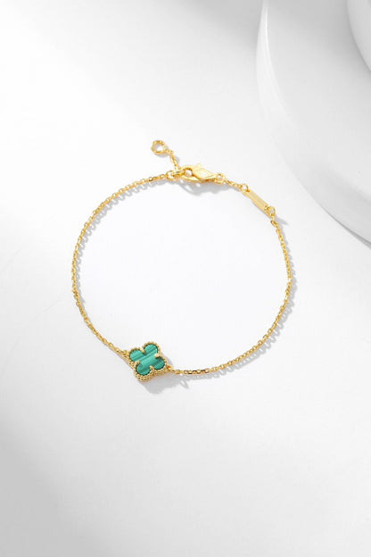 [⭐Aura ]CLOVER BRACELET MALACHITE 1 MOTIF