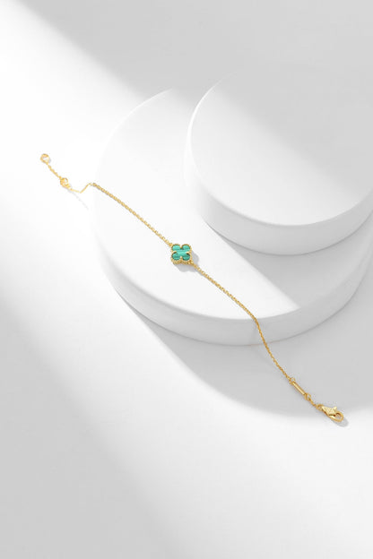 [⭐Aura ]CLOVER BRACELET MALACHITE 1 MOTIF