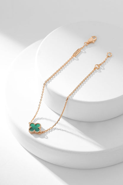 [⭐Aura ]CLOVER BRACELET MALACHITE 1 MOTIF