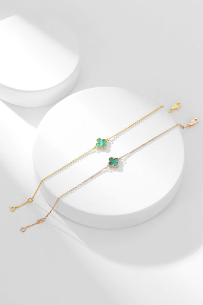 [⭐Aura ]CLOVER BRACELET MALACHITE 1 MOTIF