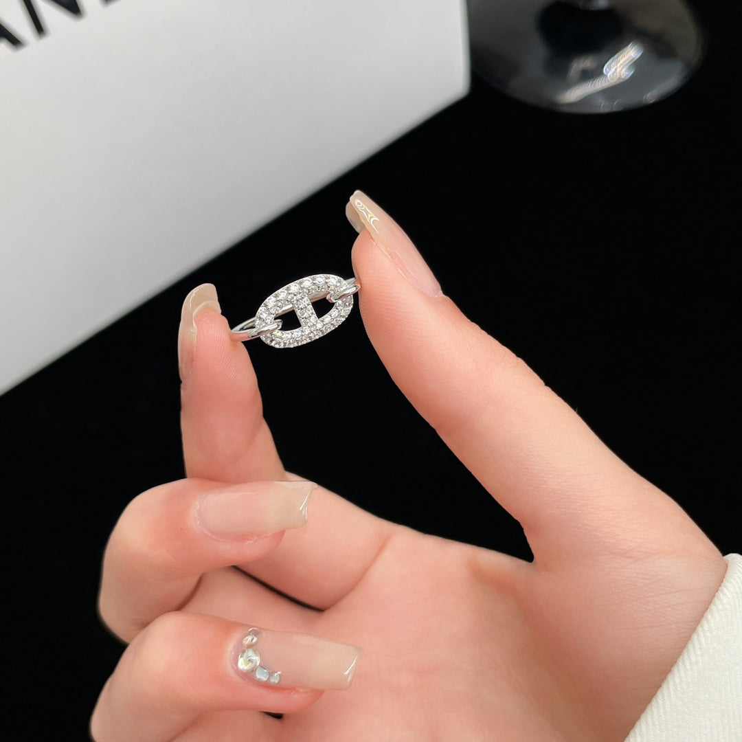 Aura RONDE KLEINER SILBERNER DIAMANTRING