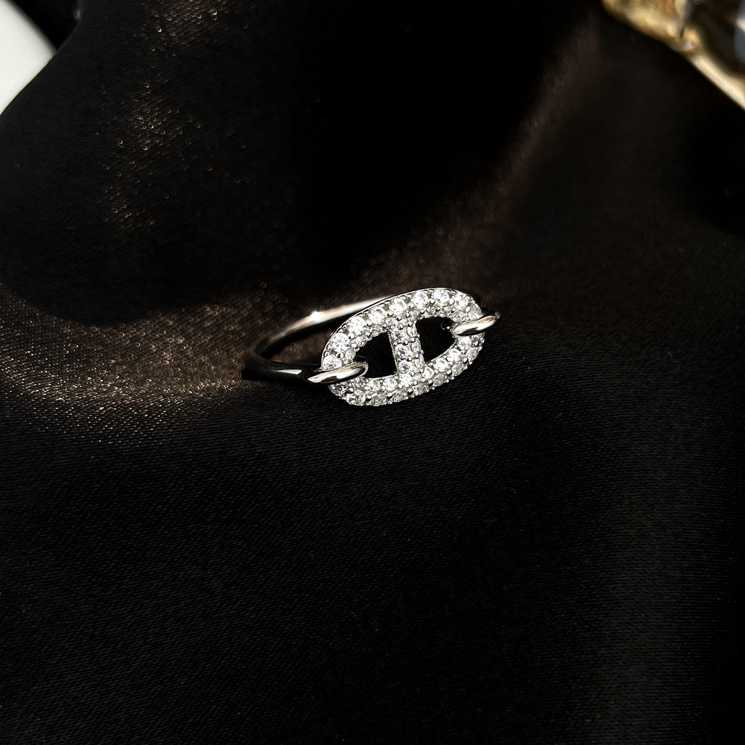 Aura RONDE KLEINER SILBERNER DIAMANTRING