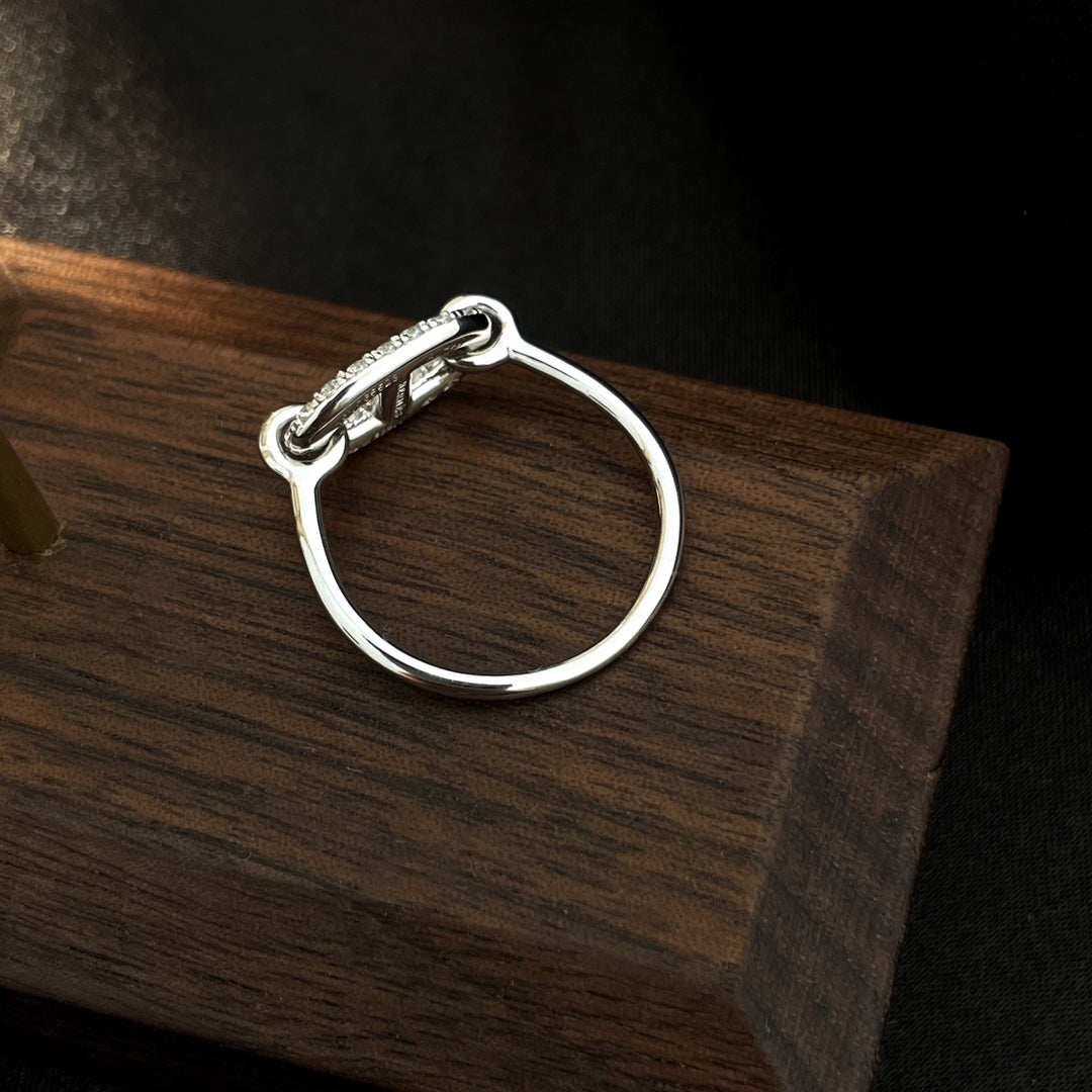Aura RONDE KLEINER SILBERNER DIAMANTRING