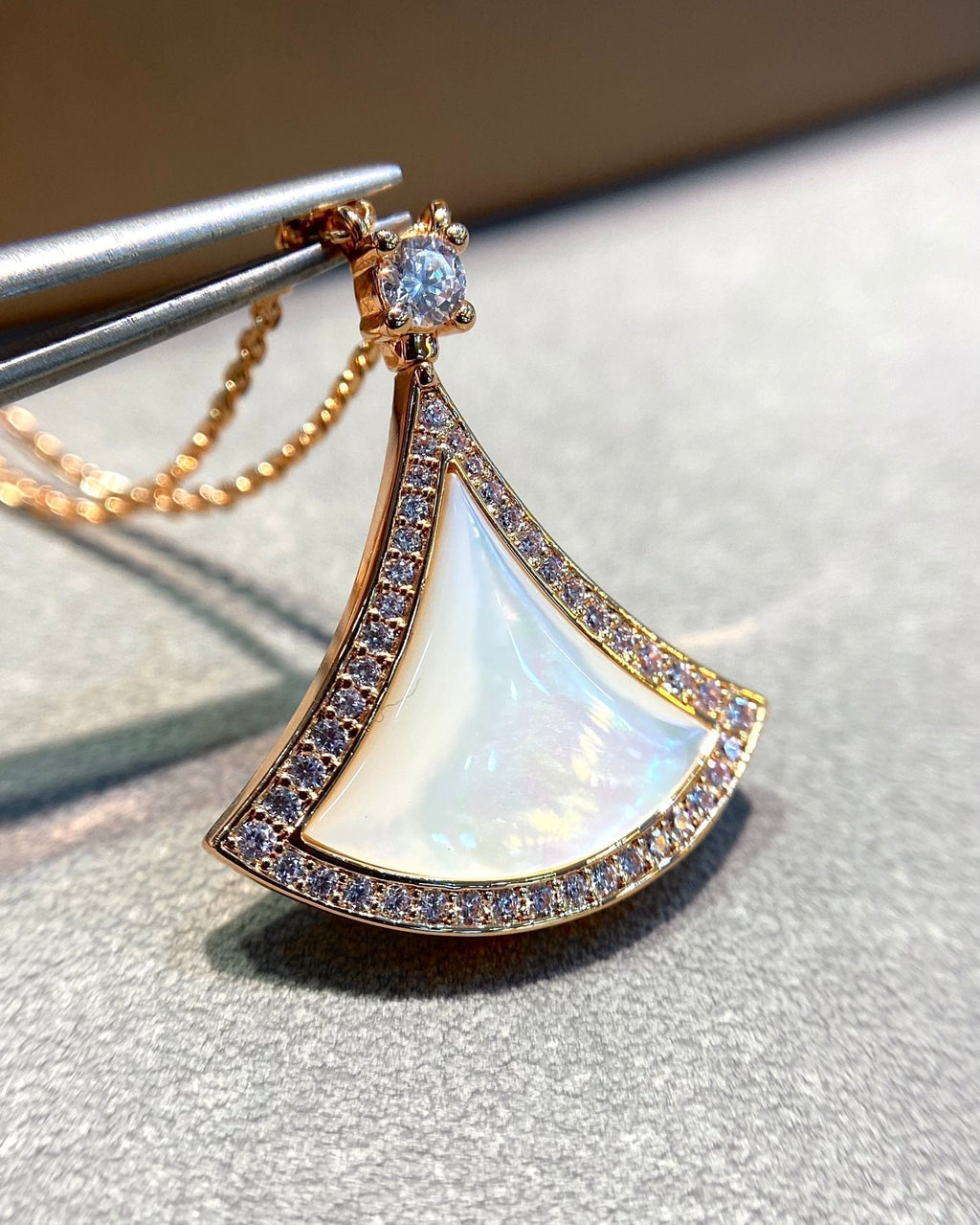 [⭐Veya]DREAM MOP DIAMANTPAVÉ HALSKETTE IN ROSÉGOLD