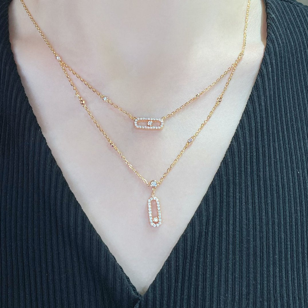 [Aura ] MOVE 2 ROW DIAMOND NECKLACE