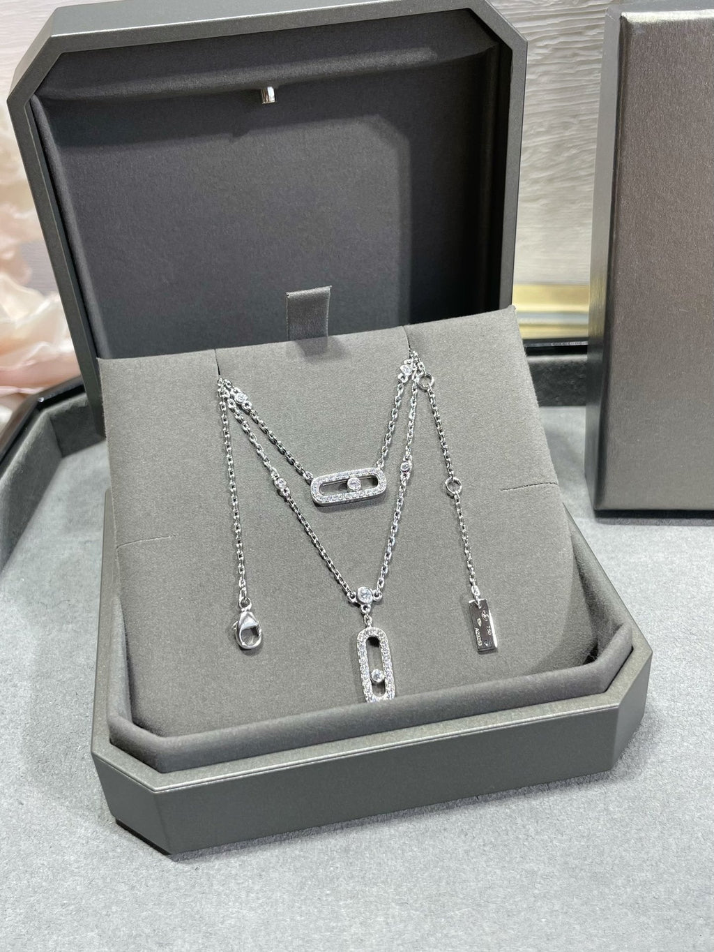 [Aura ] MOVE 2 ROW DIAMOND NECKLACE