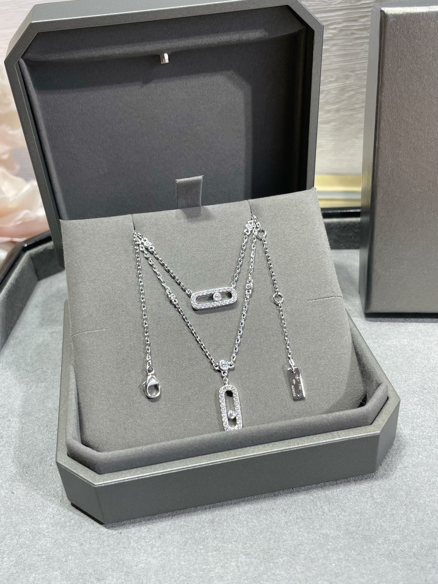 [Aura ] MOVE 2 ROW DIAMOND NECKLACE