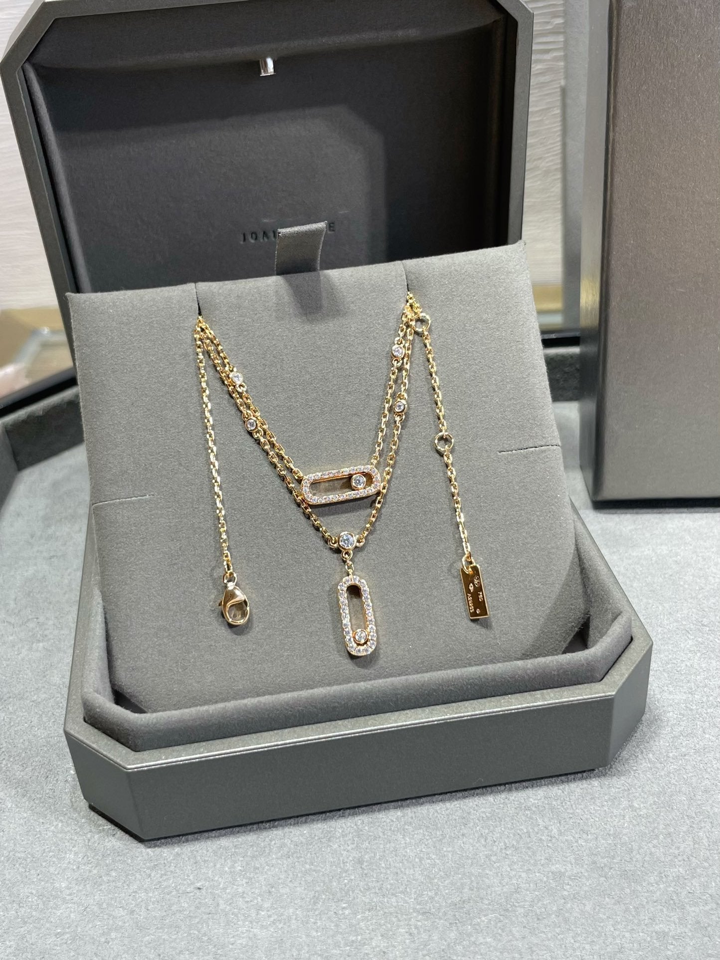[Aura ] MOVE 2 ROW DIAMOND NECKLACE