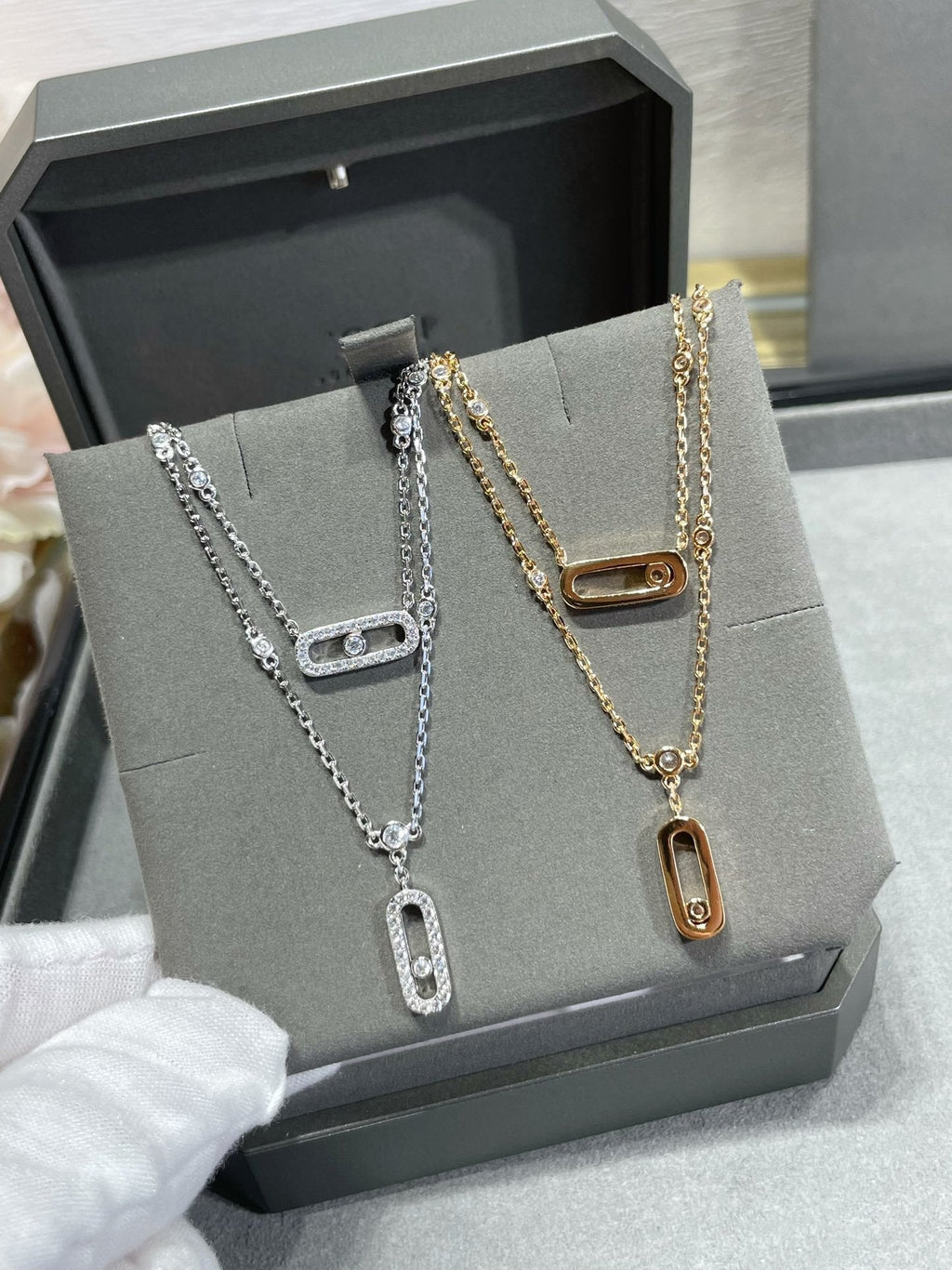 [Aura ] MOVE 2 ROW DIAMOND NECKLACE
